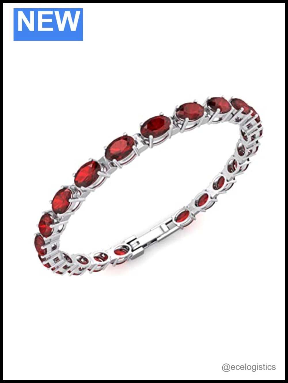 Sterling Silver Tennis Bracelet with Gemstones, 7 Inch, Secure Clasp
